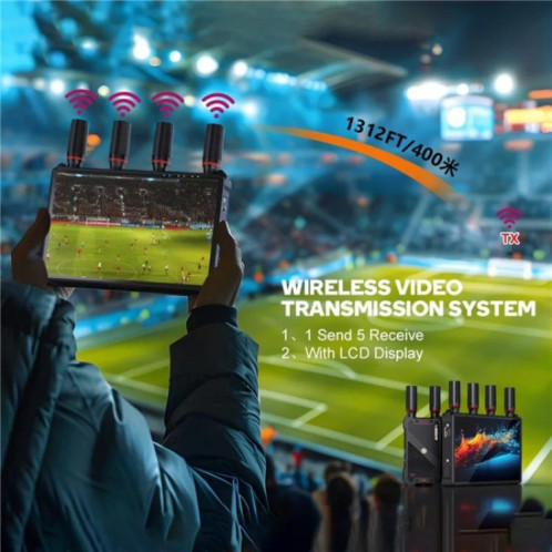 Émetteur-récepteur HDMI sans fil VRRIIS 083P avec prise en charge de l'écran 1TX à 5RX 400 m, prise : prise AU SH30041280-08